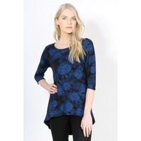 Violet Printed Strechy 3/4 Sleeves T Shirt