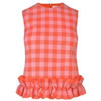 VICTORIA BY VICTORIA BECKHAM Ruffle Gingham Top