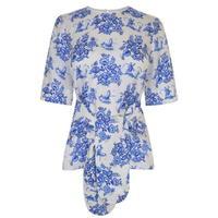 victoria by victoria beckham printed silk forest blouse