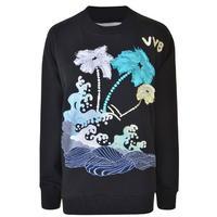 victoria by victoria beckham embroidered wave sweatshirt