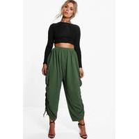 violet drawstring detail utility trouser khaki