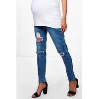 Violet Under The Bump Ripped Skinny Jean - blue