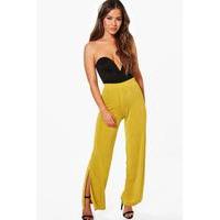 Vicky Wide Leg Slinky Trouser - chartreuse