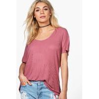 viscose rib basic t shirt rose