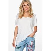 viscose rib basic t shirt cream