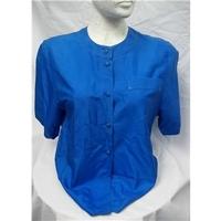 VINTAGE Chantal pure silk, royal blue blouse