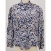 Vintage Eastex, size 18 blue patterned blouse