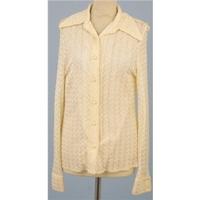 Vintage 70\'s Dawn Breakers, size 16 cream crochet blouse