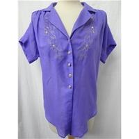 Vintage 1980s - St Michael - Size: 10 - Purple - Short sleeved shirt