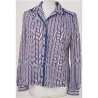 Vintage 80\'s Gordon Wyatt, size 16 navy, white & red blouse