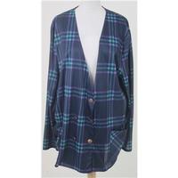 vintage 80s fashion extra size 24 navy purple green checked jacket