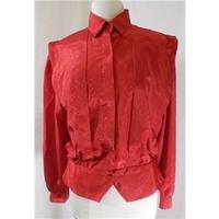 Vintage Vivere, size 12 red satin feel blouse