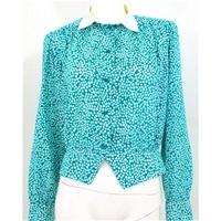vintage 1980s windsmoor size 14 sea green and white spotty shirt