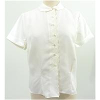 Vintage 1980\'s St Michael Size 14 Ivory Embroidered Shirt