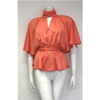 Vintage Size M Coral Batwing Button Neck Top Unbranded - Size: M - Pink - Batwing top