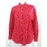 vintage 1980s jaeger size 12 raspberry pink and white spotty shirt