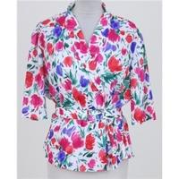 Vintage 80\'s Debenhams, size 20 multi-coloured floral blouse
