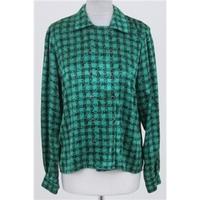 vintage 80s windsmoor size 12 green black checked blouse