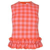 victoria by victoria beckham ruffle gingham top