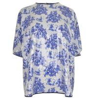 victoria by victoria beckham printed sequin forest top