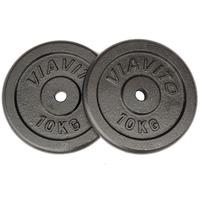 viavito cast iron standard weight plates 2 x 10kg