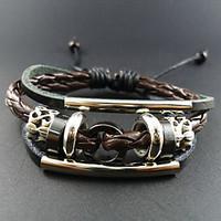 Vintage 17Cm Men\'S Assorted Color Leather Bracelet(Assorted Color)(1 Pc)