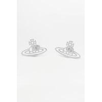 Vivienne Westwood Thin Lines Flat Orb Silver Stud Earrings, SILVER