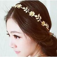 Vintage Gold Flower and Leaf Crystal Hairband Headband Head Chain Hair Jewelry Hair Accessires Head Jewelry