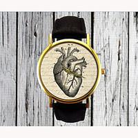 vintage heart watch leather fashion watch ladies watch womens watch me ...