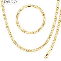 Vintage Design Silver Star Shape Chain Necklace Set 18K Gold Plated Trendy Party Gift Necklace Bracelet NB60079