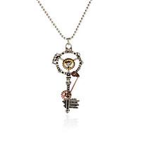 Vintage Pendant Necklace Gear Charm Steampunk Necklaces-Skeleton Key