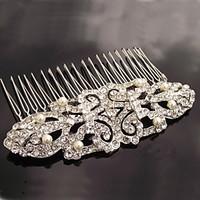 Vintage Carbonneau Vintage Rhinestone/Crystal/Diamomd Pearls Wedding Hair Comb For Bridal