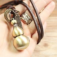 Vilam Vintage Gourd Leather Necklace Copper Necklace Pendant Necklaces Sports 1pc