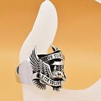 vintage mens cast metal falcon stainless steel ring jewelry christmas  ...