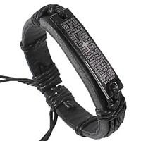 vintage cross 24cm mens black leather vintage braceletbrown black1 pc  ...