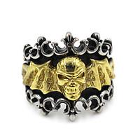 Vintage Punk Africa Stainless Steel Ring Skull / Skeleton Head Jewelry For Special Occasion Halloween Gift Daily Christmas Gifts 1 pcs