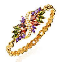 Vintage Jewelry 18k Gold Plated Mix Color Cubic Zirconia Bracelet Luxury Crystal Women Wedding Jewelry s B40160 Christmas Gifts