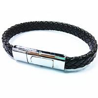 Vilam Simple Classic Pop Open PU leather Bracelet for Man