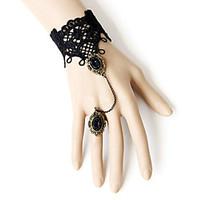 Vintage Gothic Hollow-out Flower Pattern Black Lace Bracelet