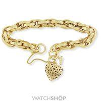 Victorian Prince of Wales Charm Bracelet with Embossed Links and Heart Padlock 7.5/19cm