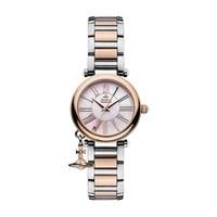 vivienne westwood silver rose gold mother orb watch