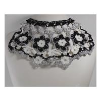 Vintage Style Black and Silver Crocheted Neck Piece