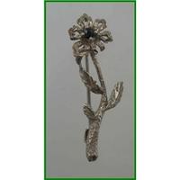 Vintage floral brooch - Size: Small - Metallics