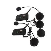 Vnetphone V6 2Pcs 1200M Waterproof Motorcycle Helmet Interphone Full Duplex Bluetooth Car Kit Intercom Headset