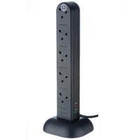 VonHaus 10 Way Socket Tower - Black