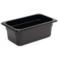 Vogue Polycarbonate 1/4 Gastronorm Container 100mm Black