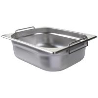 Vogue Stainless Steel 1/2 Gastronorm Pan With Handles 100mm