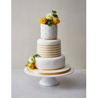 Vogue Wedding Cake White & Gold Icing