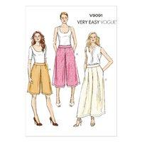 Vogue Patterns V9091 Very Easy Vogue Misses Culottes and Pants 350754