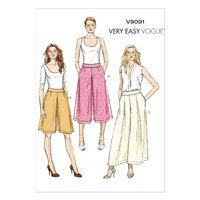 vogue patterns v9091 very easy vogue misses culottes and pants 350754